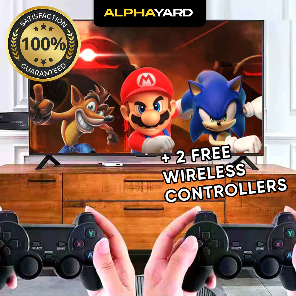 ALPHA YARD™ Retro Console + 2 Free Wireless Controllers